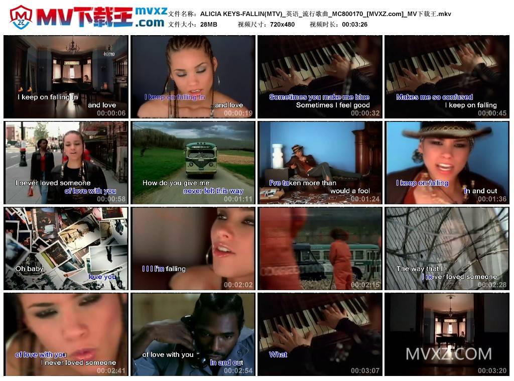ALICIA KEYS-FALLIN(MTV)_英语_流行歌曲_MC800170